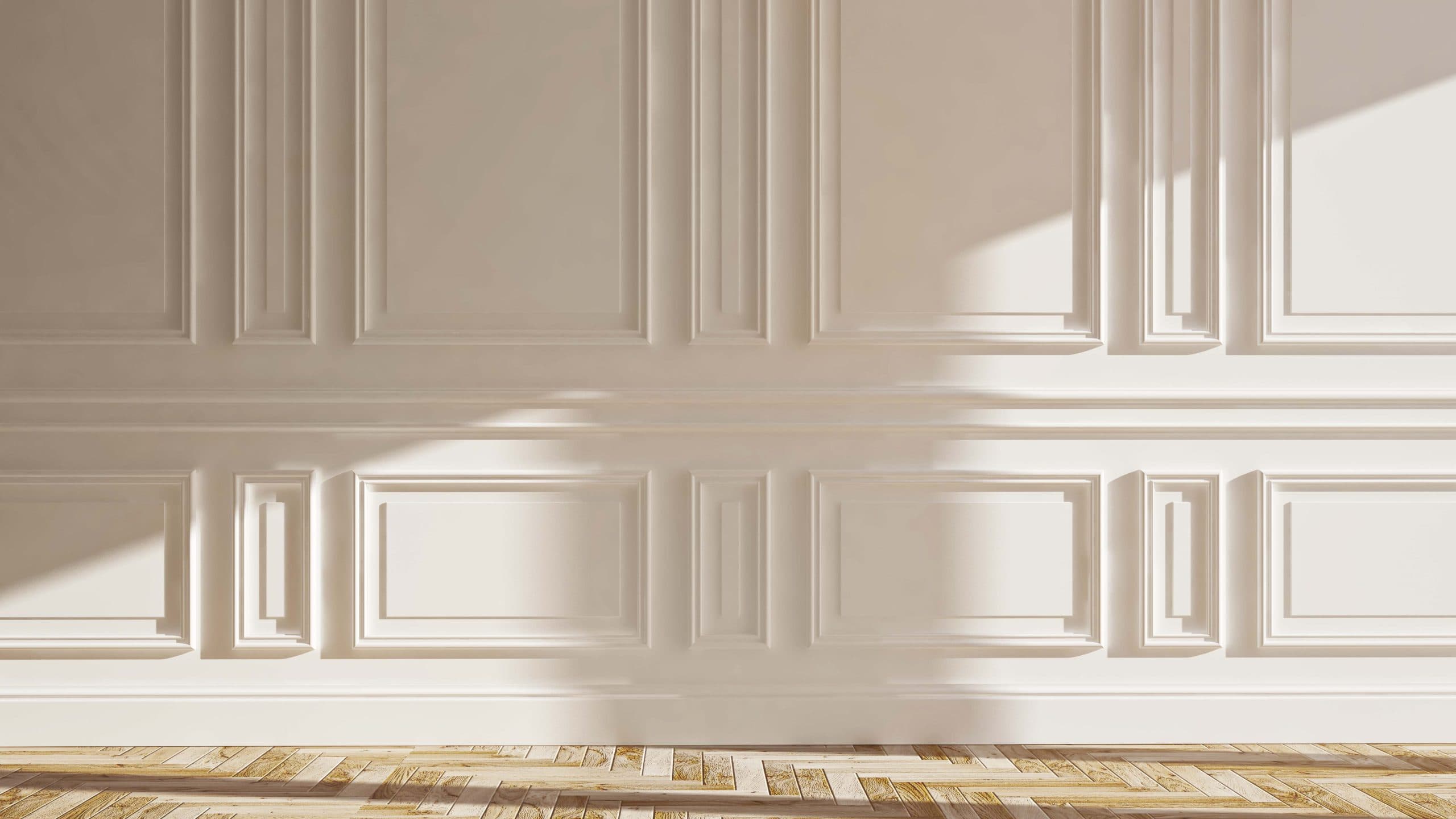 Elegant paneled wall with natural light